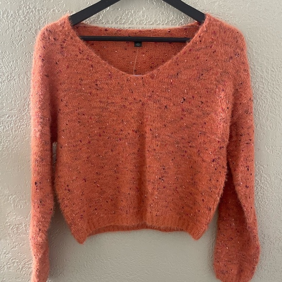 wild fable Sweaters - Wild Fable Women’s Cozy Cropped V-Neck Speckled Sweater in‎ Orange XS